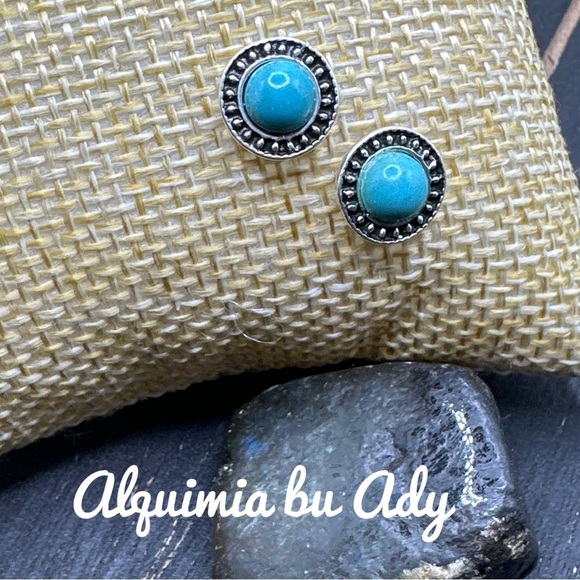 Out of the sea silver turquoise earrings/cowgirl/ rodeo season/ - Picture 1 of 1